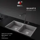 Quartz kitchen sink - Matrix Double - Grey - Q - 18"x37"