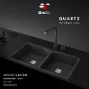 Quartz kitchen sink - Rock Double - Black - Q - 20"x45"