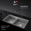 Quartz kitchen sink - Rock Double - Grey - Q - 20"x45"