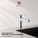 Lento Basin Faucet Single Inlet 1/2" Flex (alleen koud)