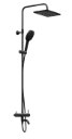 Azure Black Rain Shower System 3 Inlet
