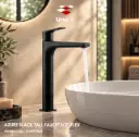 Azure Black Tall Faucet 1/2" Flex
