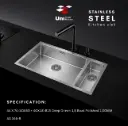 44 X 74 (40X50 + 40X18) R15 Deep Drawn 1,5 Bowl Polished 1,00MM
