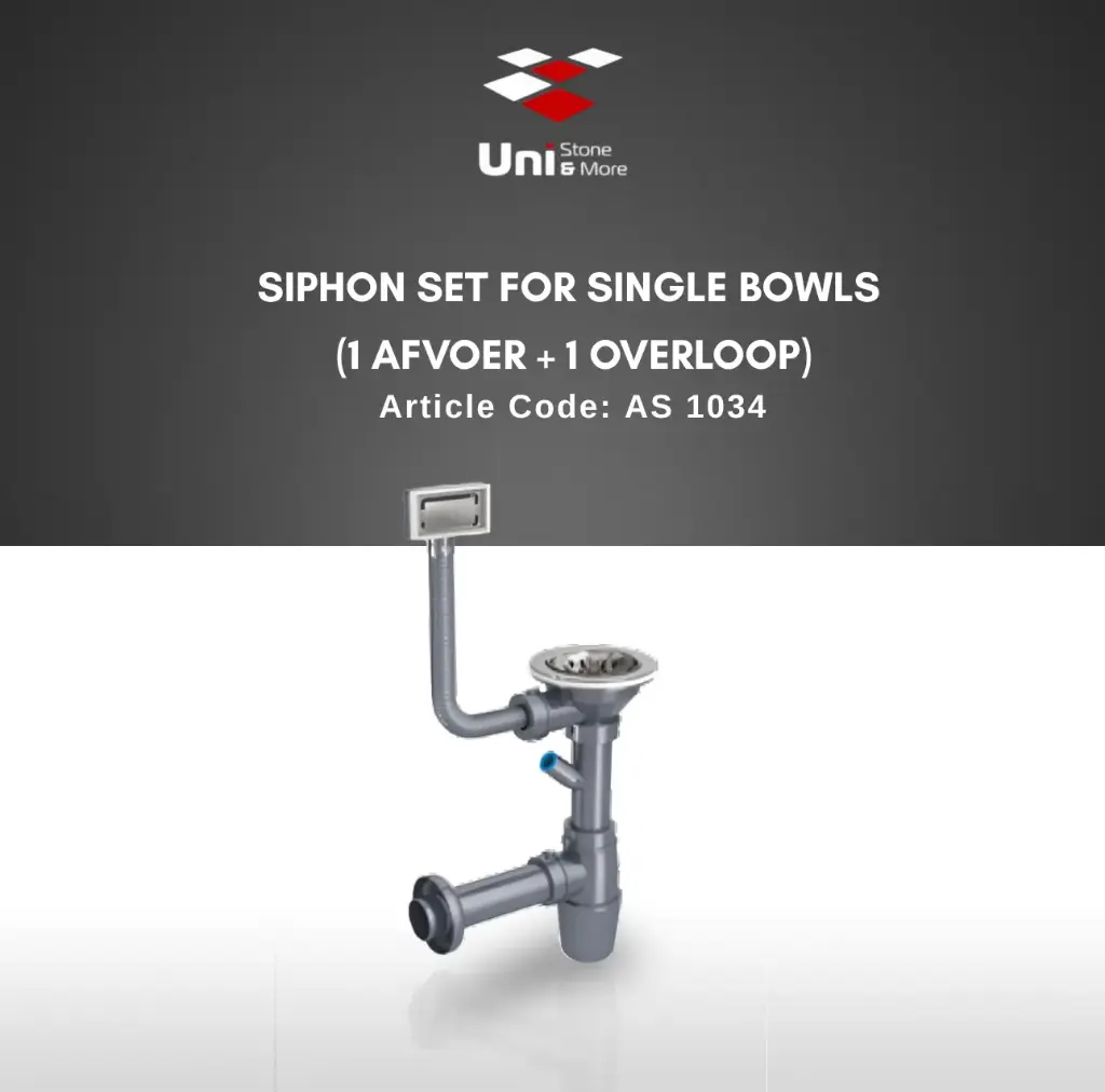 Siphon Set For Single Bowls (1 afvoer + 1 overloop)