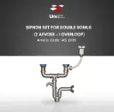 Siphon Set For Double Bowls (2 afvoer + 1 overloop)