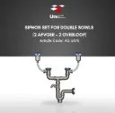 Siphon Set For Double Bowls (2 afvoer + 2 overloop)