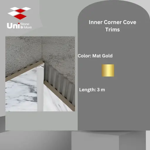 [2576 - 88] 2576 - (88) - Profile -8mm - Mat Gold - A