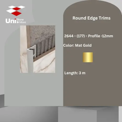 [2644 - 177] 2644 - (177) - Profile -12mm - Mat Gold - A