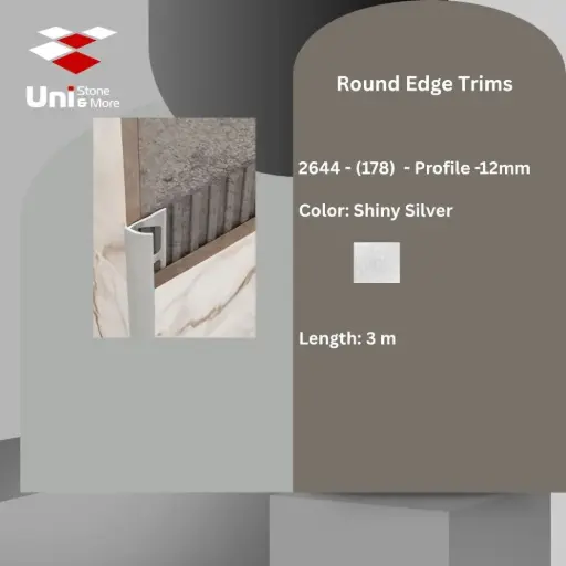 [2644 - 178] 2644 - (178)  - Profile -12mm - Shiny Silver - A