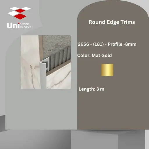 [2656 - 181] 2656 - (181) - Profile -8mm - Mat Gold - A