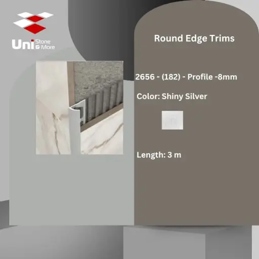 [2656 - 182] 2656 - (182) - Profile -8mm - Shiny Silver - A