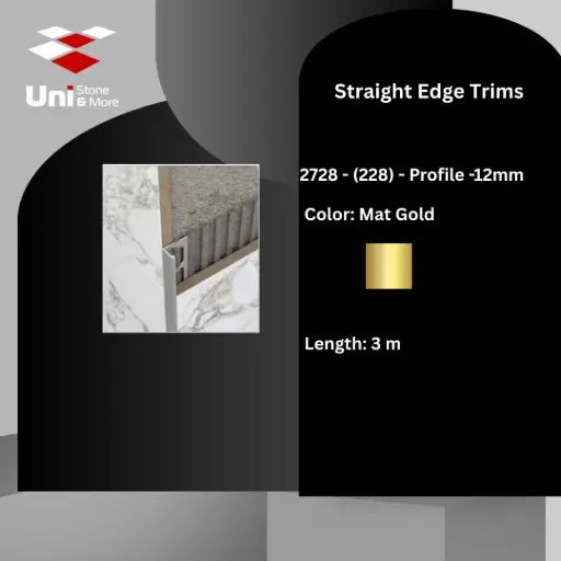 [2728 - 228] 2728 - (228) - Profile -12mm - Mat Gold - A