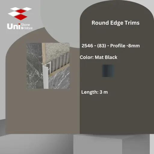 [2546 - 83] 2546 - (83) - Profile -8mm - Mat Black - A