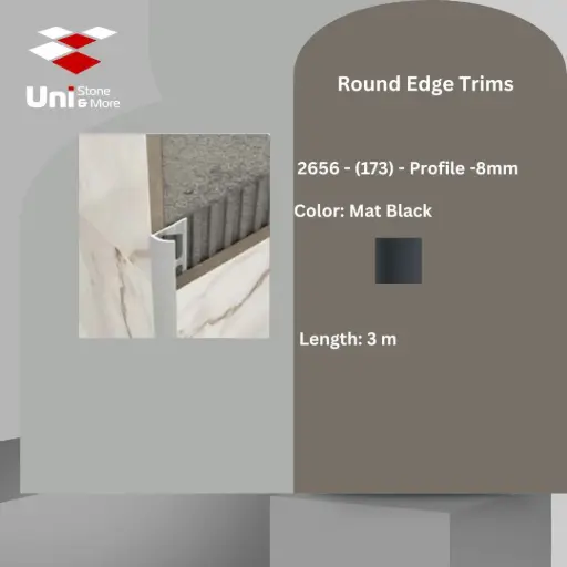[2656 - 173] 2656 - (173) - Profile -8mm - Mat Black - A