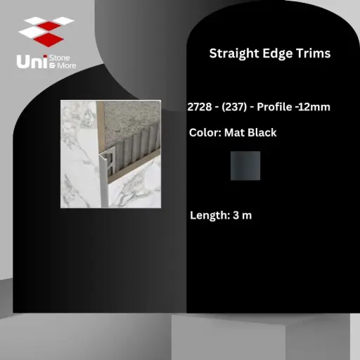 [2728 - 237] 2728 - (237) - Profile -12mm - Mat Black - A