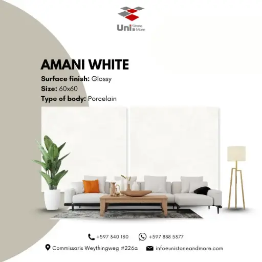 [LBI4-011] Amani White - Glossy - P - 60x60