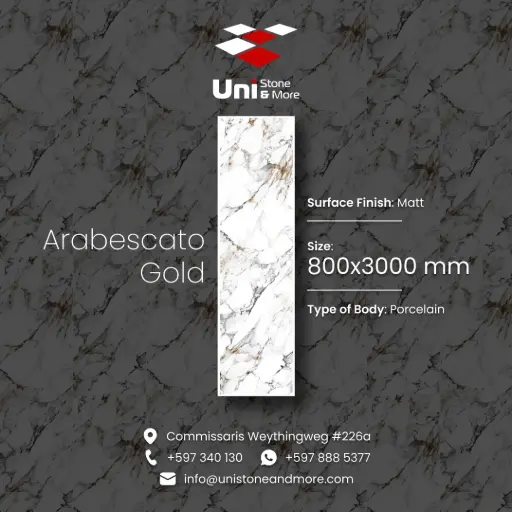[SLA8030013] Arabescato Gold - Feel (matt) - P - 80x300 15mm