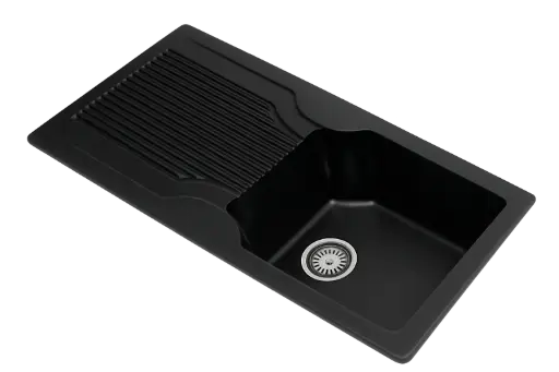 [LBI3-054] Black - Ruga-2 - Quartz Kitchen Sink - 18"x36"