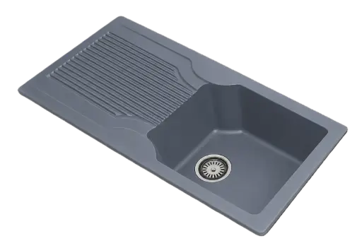 [LBI3-053] Grey - Ruga-2 - Quartz Kitchen Sink - 36"x18"