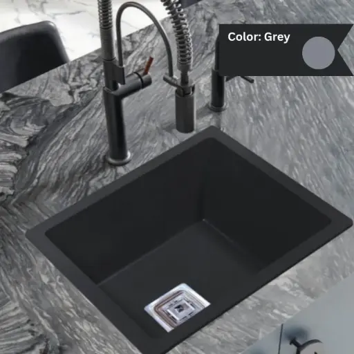 [LBI3-059] Grey - Solo-S2 - Quartz Kitchen Sink - 21"x18"
