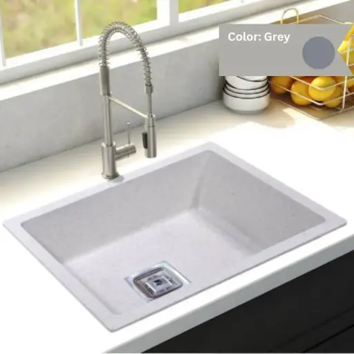 [LBI3-035] Grey - Vega-V2 - Quartz Kitchen Sink - 24"x18"