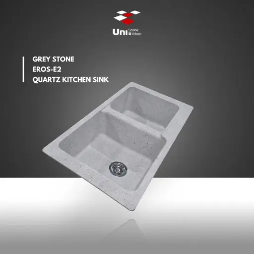 [LBI3-050] Grey Stone - Eros-E2 - Quartz Kitchen Sink - 36"x20"