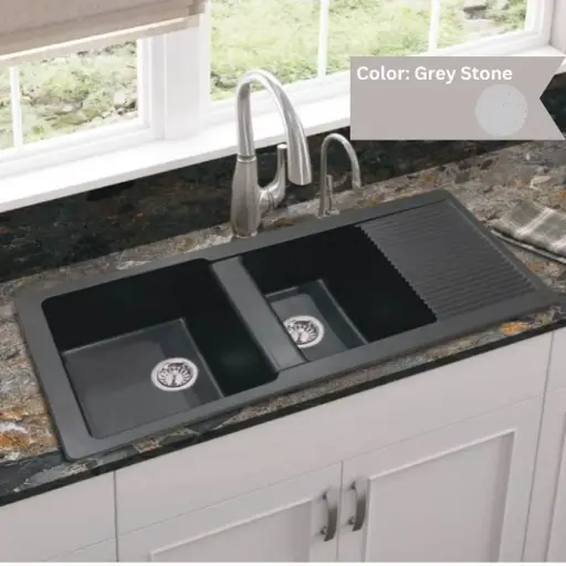 [LBI3-044] Grey Stone - Evolution - Quartz Kitchen Sink - 45"x19"