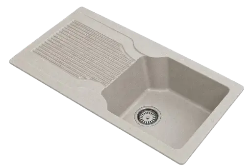 [LBI3-056] Grey Stone - Ruga-2 - Quartz Kitchen Sink - 36"x18"