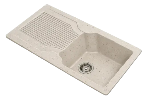 [LBI3-057] Peach Ivory - Ruga-2 - Quartz Kitchen Sink - 18"x36"