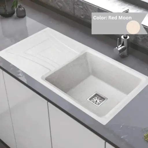 [LBI3-058] Red Moon - Ruga - Quartz Kitchen Sink - 36"x18"