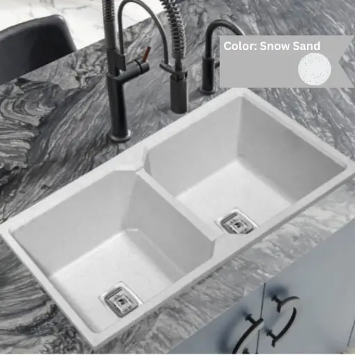 [LBI3-049] Snow Sand - Amazon - Quartz Kitchen Sink - 37"x18"
