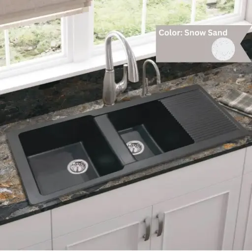 [LBI3-043] Snow Sand - Evolution - Quartz Kitchen Sink - 19"x45"