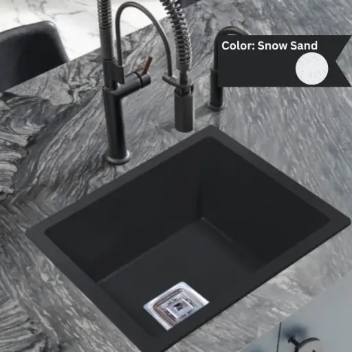 [LBI3-061] Snow Sand - Solo-S2 - Quartz Kitchen Sink - 21"x18"