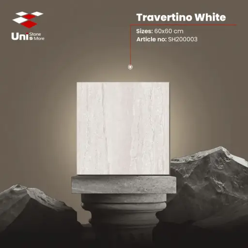 [SH200003] Travertino White - Glossy - P - 60x60