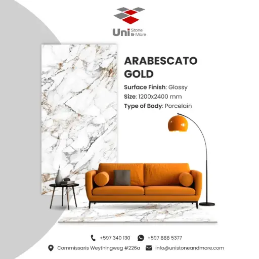 [SLA1224003] Arabescato Gold - Glossy - P - 120x240 15mm