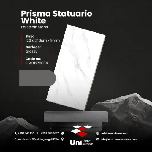 [SLAD1270004] Prisma Statuario White - Glossy - P - 120x240 9mm