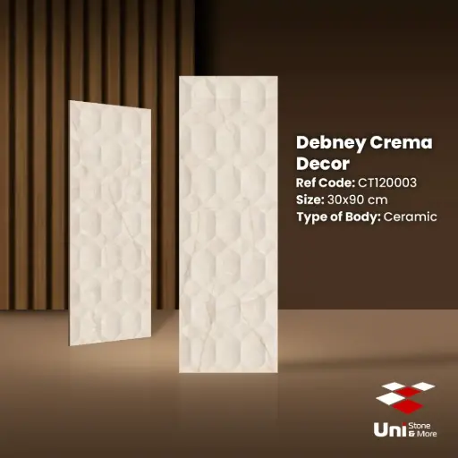 [CT120003] Debney Crema Decor - Matt Carving - C - 30x90
