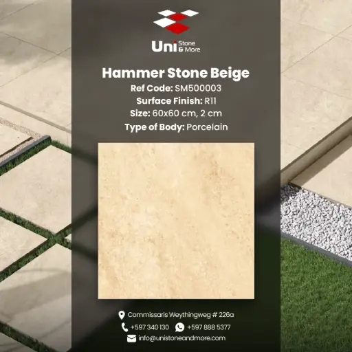 [SM500003] Hammer Stone Beige - R11 - P - 60x60  2 cm