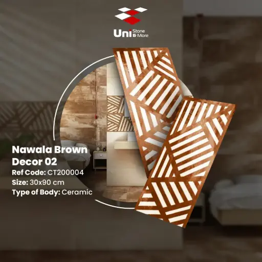 [CT200004] Nawala Brown Decor 02 - Glossy - C - 30x90