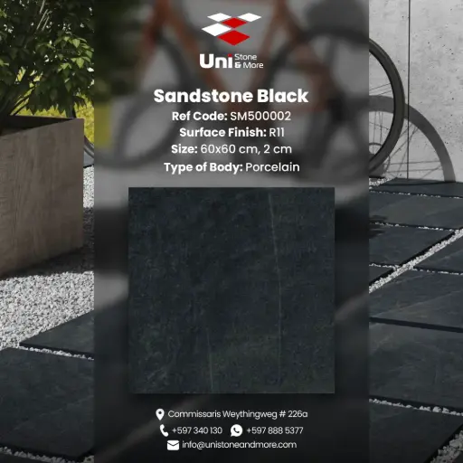 [SM500002] Sand Stone Black - R11 - P - 60x60  2cm