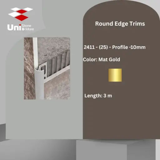 [2411 - 25] 2411 - (25) - Profile -10mm - Mat Gold - A