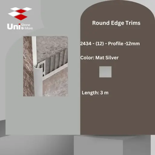 [2434 - 12] 2434 - (12) - Profile -12mm - Mat Silver - A