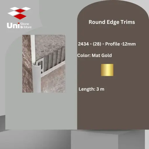 [2434 - 28] 2434 - (28) - Profile -12mm - Mat Gold - A