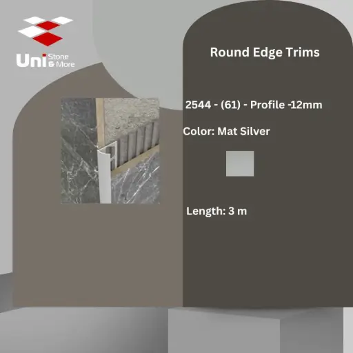[2544 - 61] 2544 - (61) - Profile -12mm - Mat Silver - A