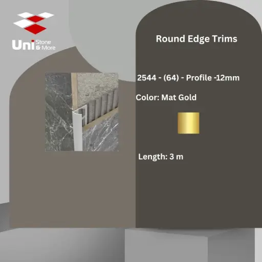[2544 - 64] 2544 - (64) - Profile -12mm - Mat Gold - A