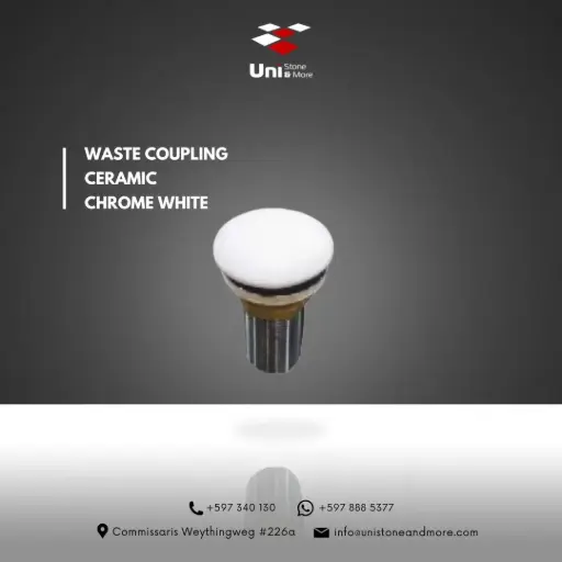 [114112] Waste coupling Ceramic - Chrome White - B