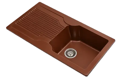 [LBI00024] Brown - Ruga-2 - Quartz Kitchen Sink - 36"x18"