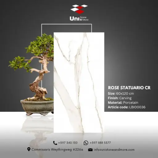 [LBI00036] Rose Statuario CR - Carving - P - 60x120