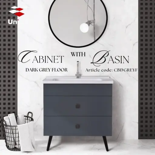 [CBDGREYF] Cabinet with Basin - Dark Grey Floor - 