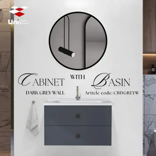 [CBDGREYW] Cabinet with Basin - Dark Grey Wall - 